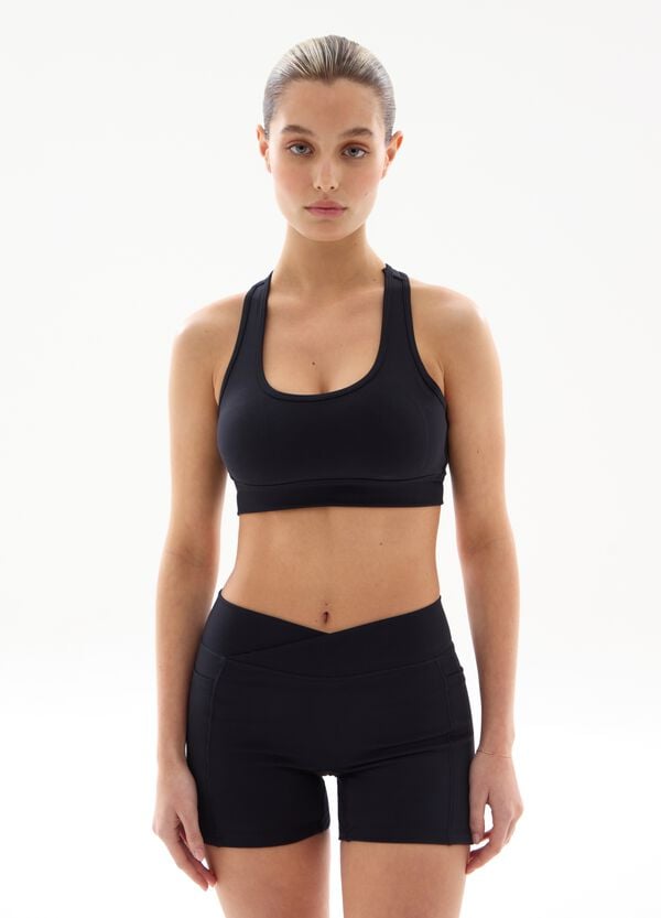 Ovs Crop Top Active Black