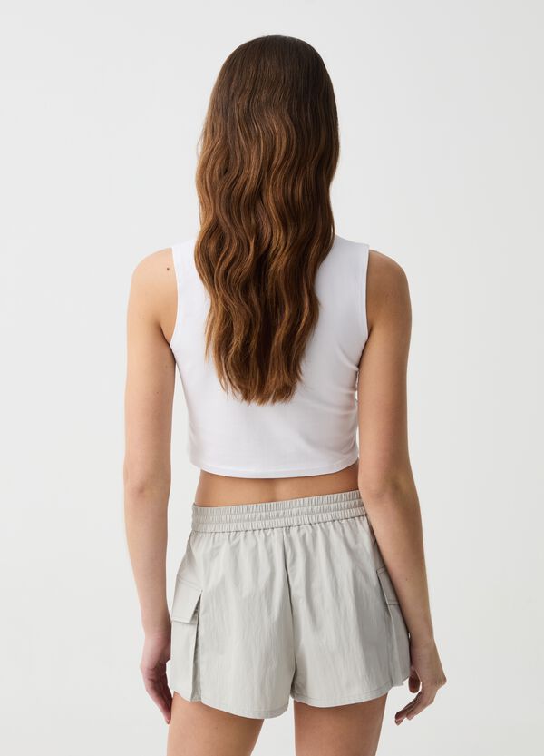 Ovs Crop Top In Cotone Stretch