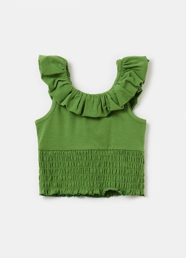 Ovs Crop top scollo halter con balza