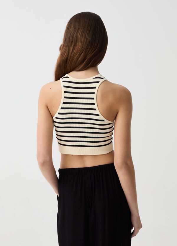 Ovs Crop Top Seamless A Righe