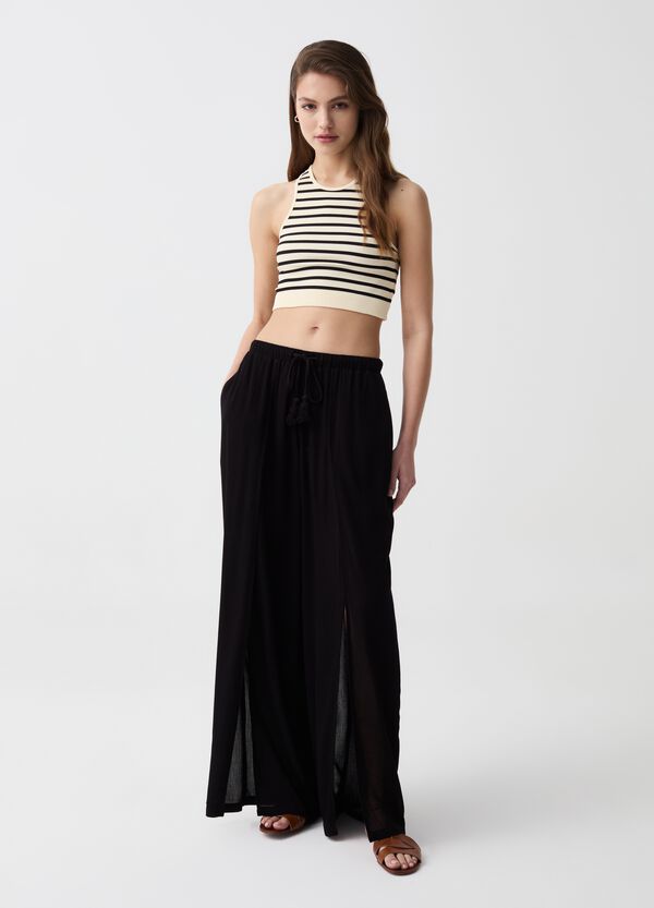 Ovs Crop Top Seamless A Righe