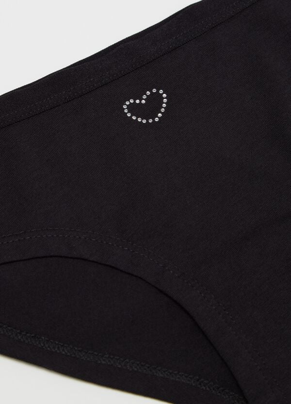 Ovs Culotte In Cotone Stretch Con Cuore Di Strass
