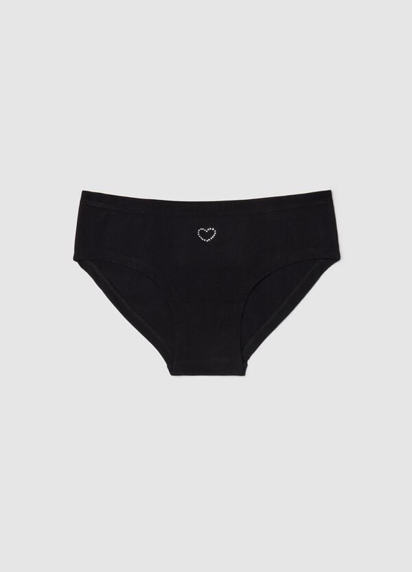 Ovs Culotte in cotone stretch con cuore di strass