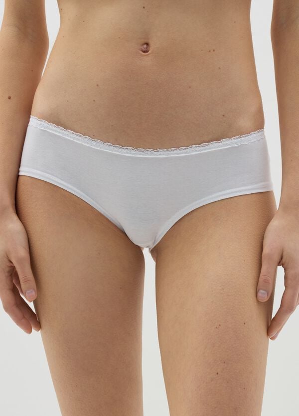 Ovs Culotte In Cotone Stretch Con Pizzo