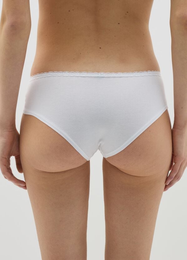 Ovs Culotte In Cotone Stretch Con Pizzo