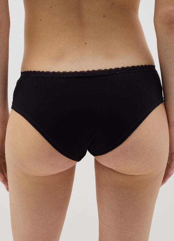 Ovs Culotte In Cotone Stretch Con Pizzo