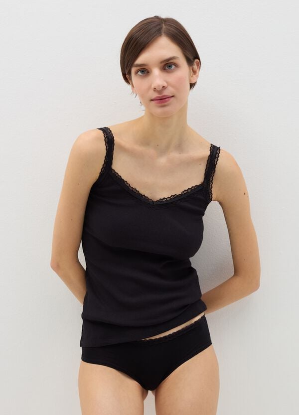 Ovs Culotte in cotone stretch con pizzo