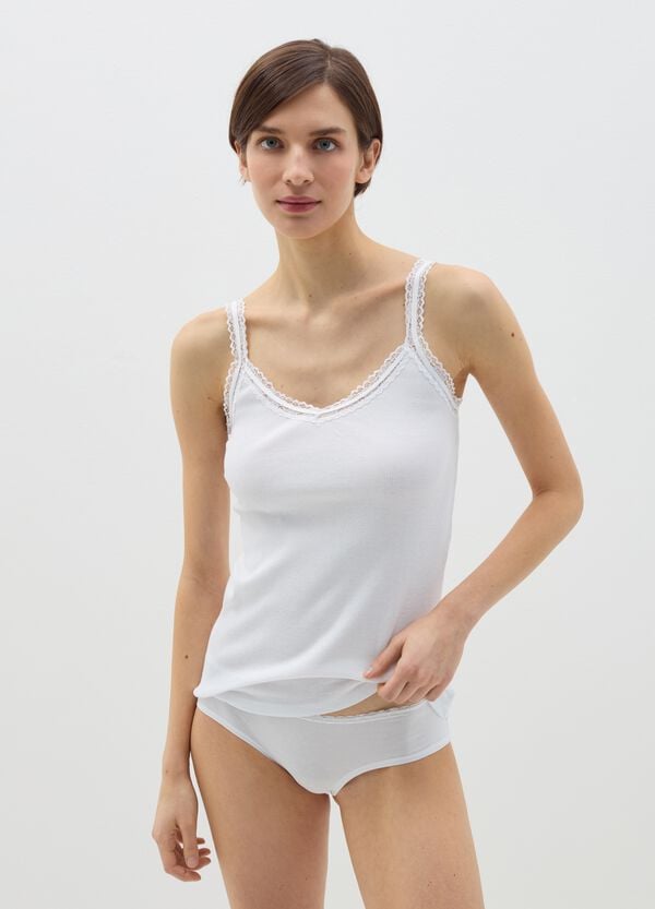 Ovs Culotte in cotone stretch con pizzo