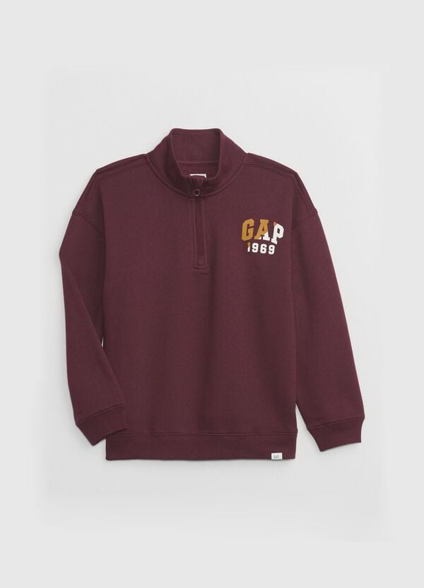 Ovs Felpa a mezza zip con stampa logo