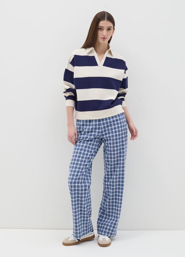 Ovs Felpa A Righe Con Scollo A Polo