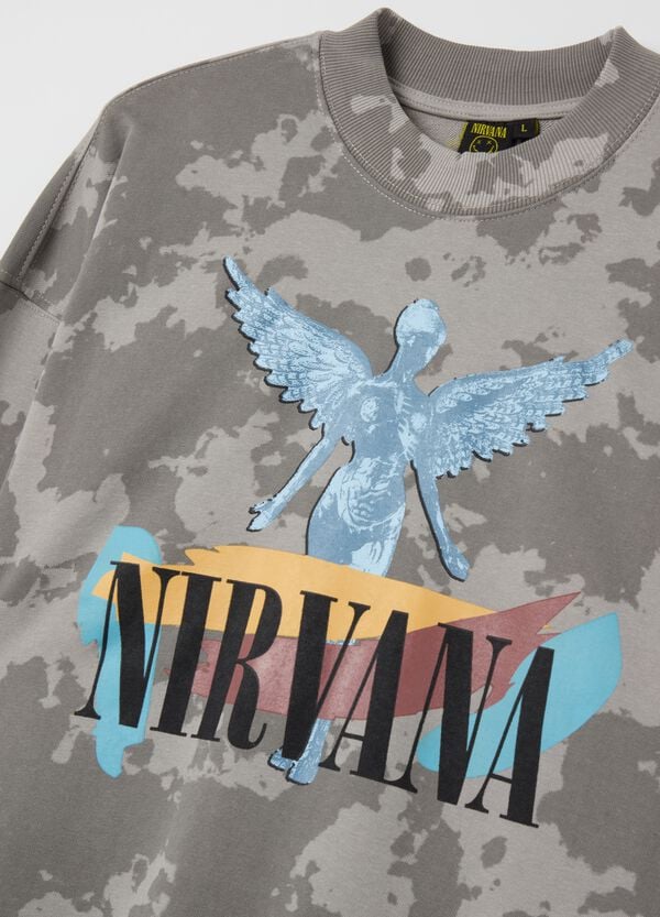 Ovs Felpa Camouflage Con Stampa Nirvana