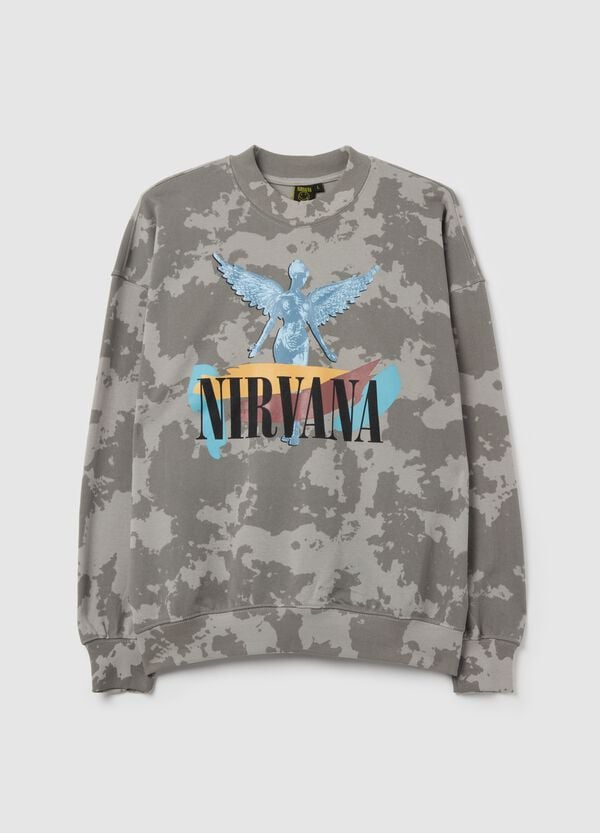 Ovs Felpa camouflage con stampa Nirvana