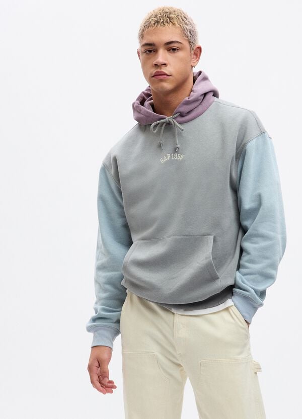 Ovs Felpa color-block con cappuccio e ricamo logo