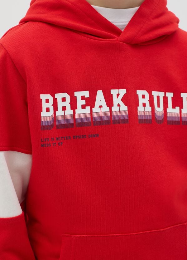 Ovs Felpa Con Cappuccio E Stampa "Break Rules"