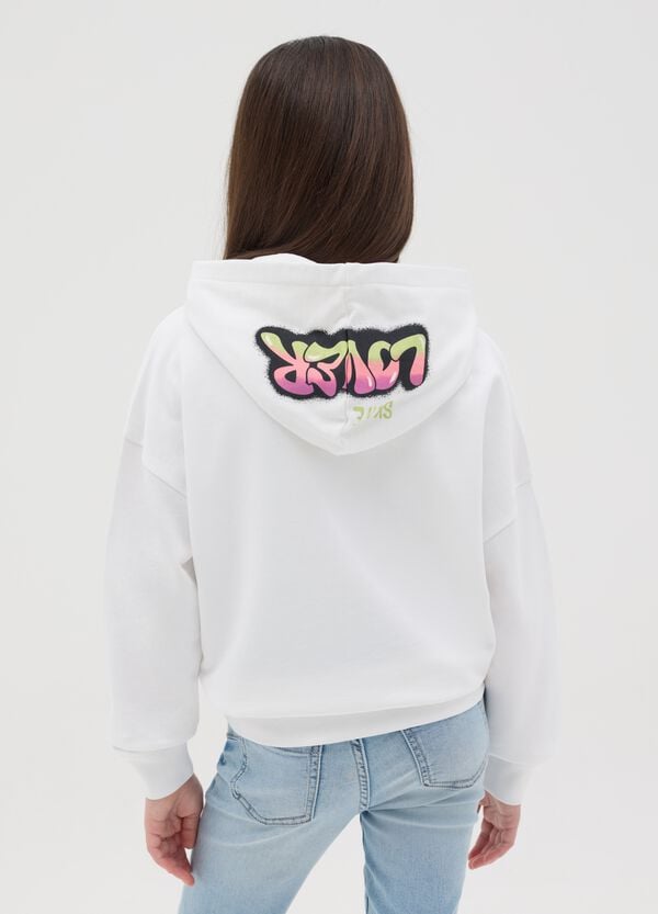 Ovs Felpa Con Cappuccio E Stampa Stile Graffiti