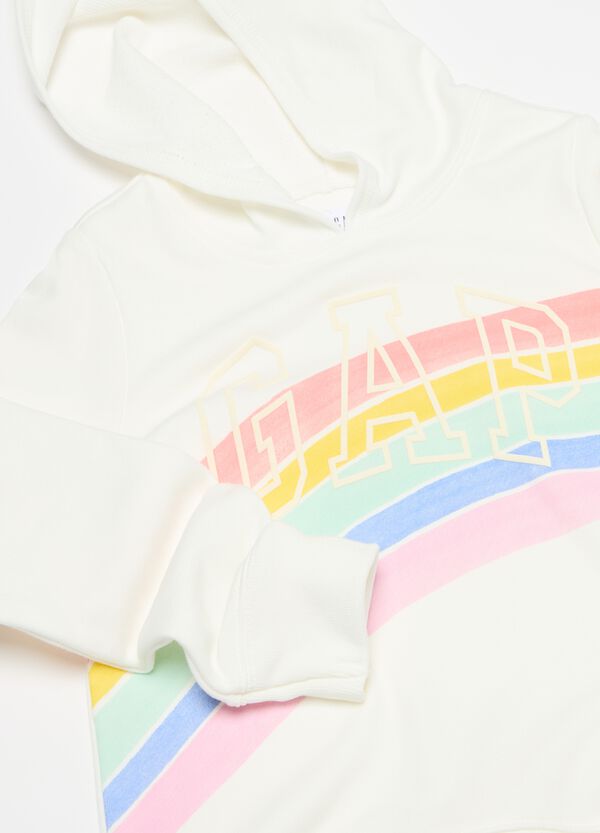 Ovs Felpa Con Cappuccio Stampa Logo E Arcobaleno