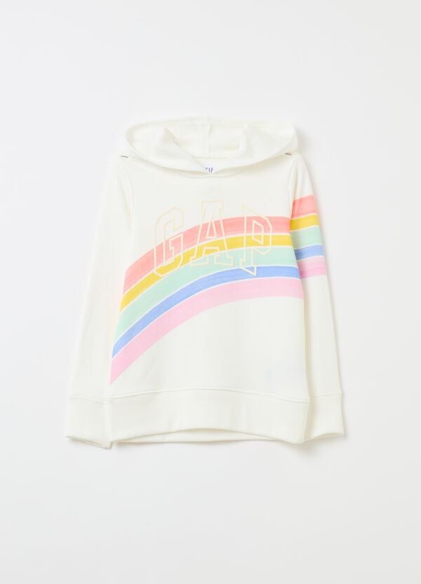 Ovs Felpa con cappuccio stampa logo e arcobaleno