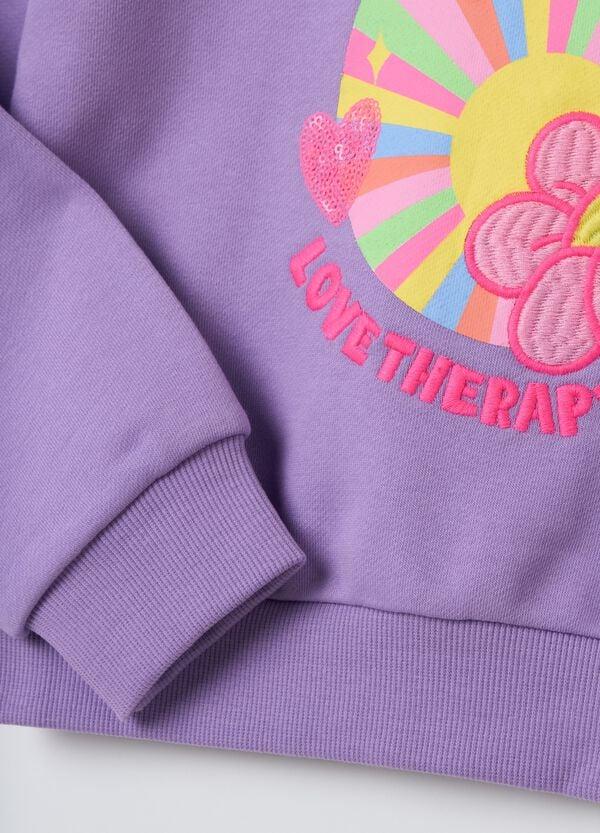 Ovs Felpa Con Paillettes E Stampa Arcobaleno