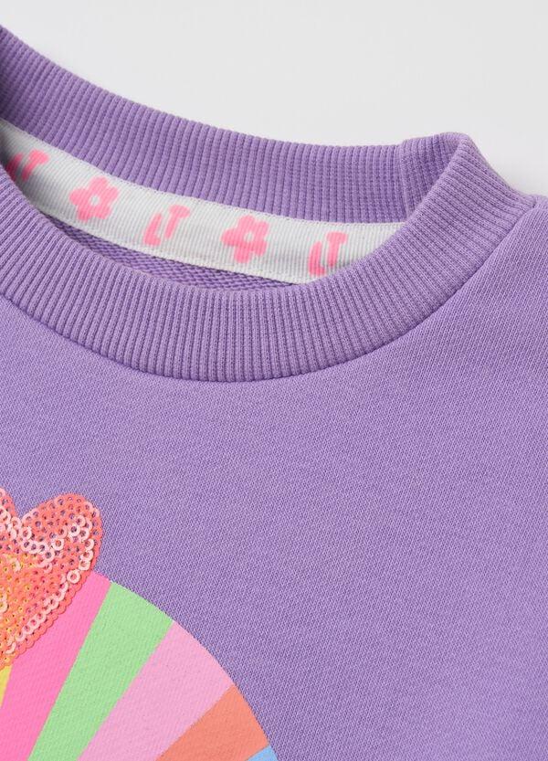 Ovs Felpa Con Paillettes E Stampa Arcobaleno