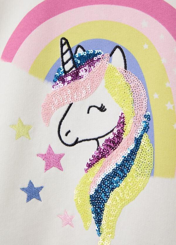 Ovs Felpa Con Paillettes E Stampa Unicorno