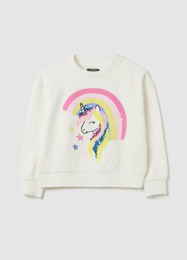 Ovs Felpa con paillettes e stampa unicorno