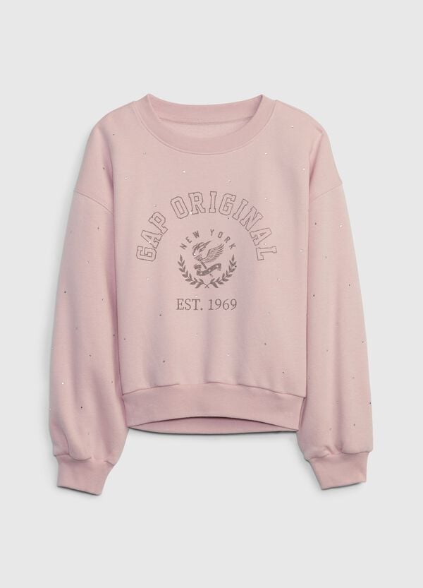 Ovs Felpa con stampa logo e strass