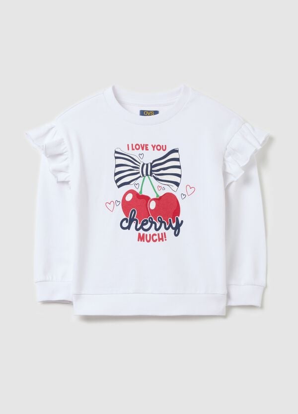 Ovs Felpa con volant stampa "I love you cherry much"