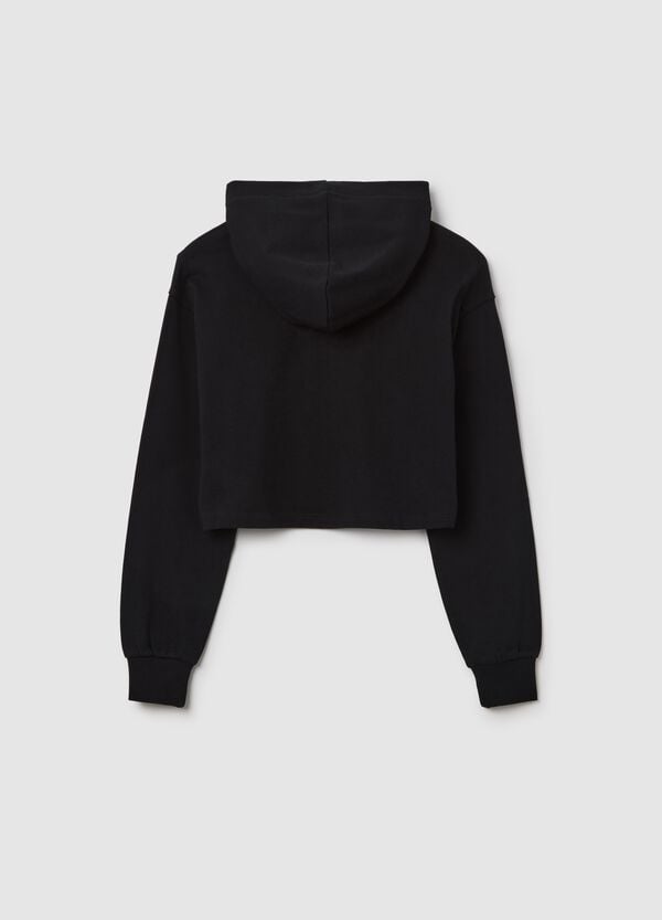 Ovs Felpa Crop Con Cappuccio E Stampa "Skate It Out"