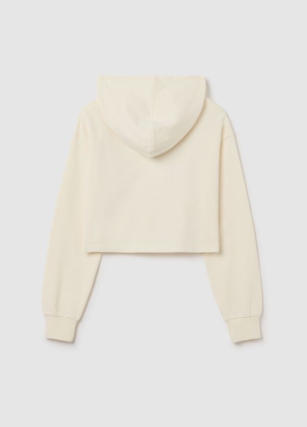 Ovs Felpa Crop Con Cappuccio E Stampa "Skate It Out"