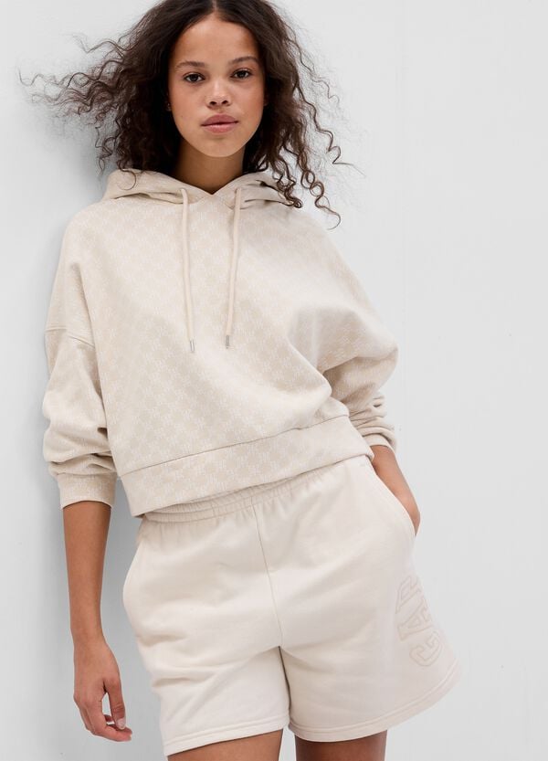 Ovs Felpa crop con stampa logo all-over