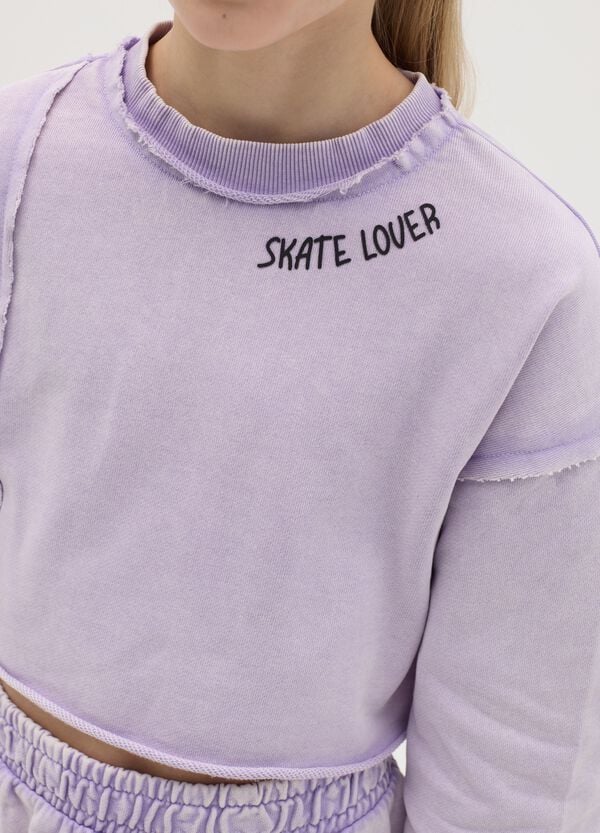 Ovs Felpa Crop Con Stampa "Skate Lover"