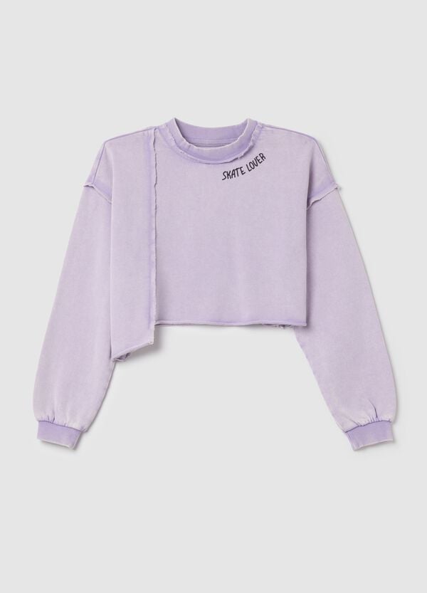 Ovs Felpa Crop Con Stampa "Skate Lover"