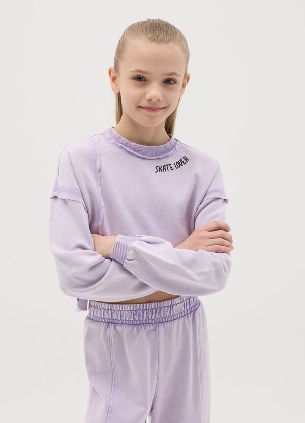 Ovs Felpa crop con stampa "Skate Lover"