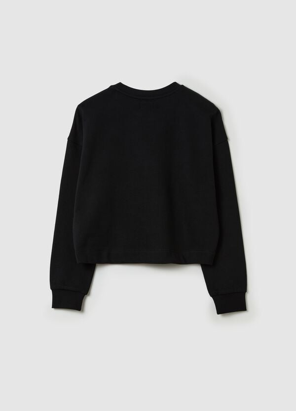 Ovs Felpa Cropped Con Stampa Foil