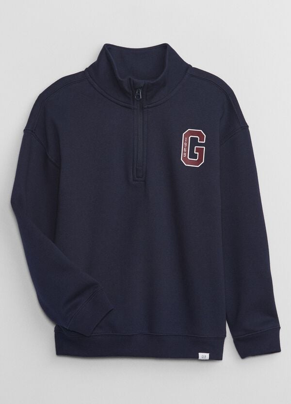 Ovs Felpa half-zip a collo alto con stampa logo