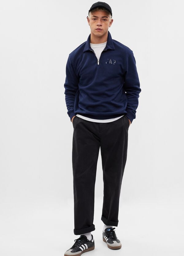 Ovs Felpa half-zip stampa logo effetto lucido