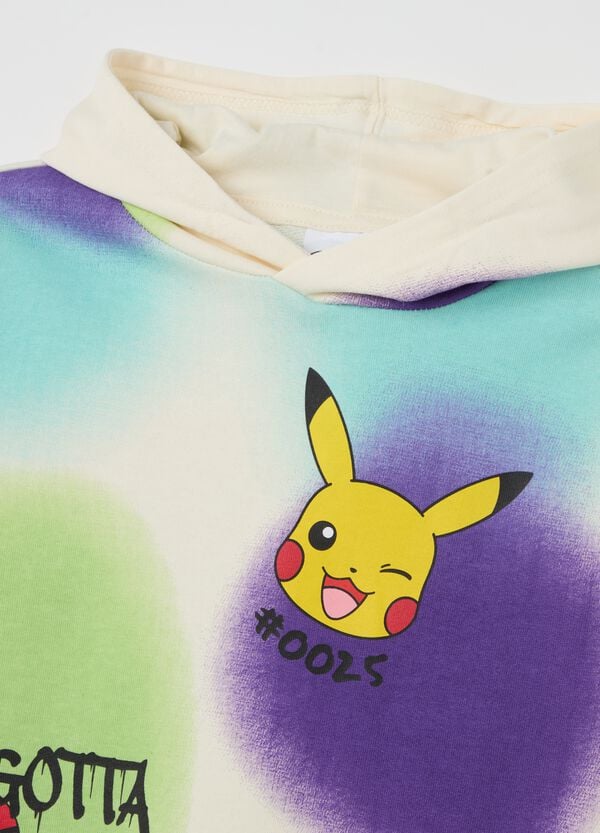 Ovs Felpa In Cotone Con Cappuccio Stampa Pikachu
