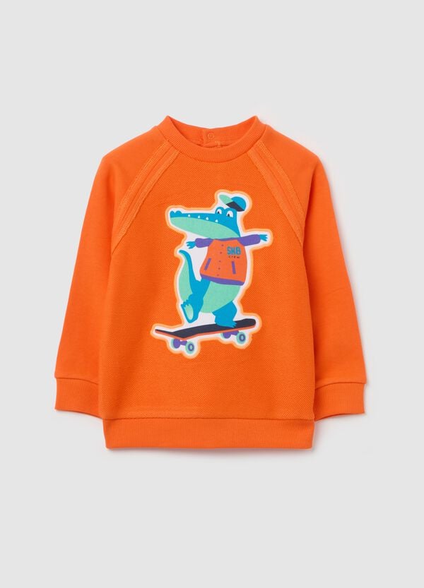 Ovs Felpa in cotone con patch coccodrillo skater