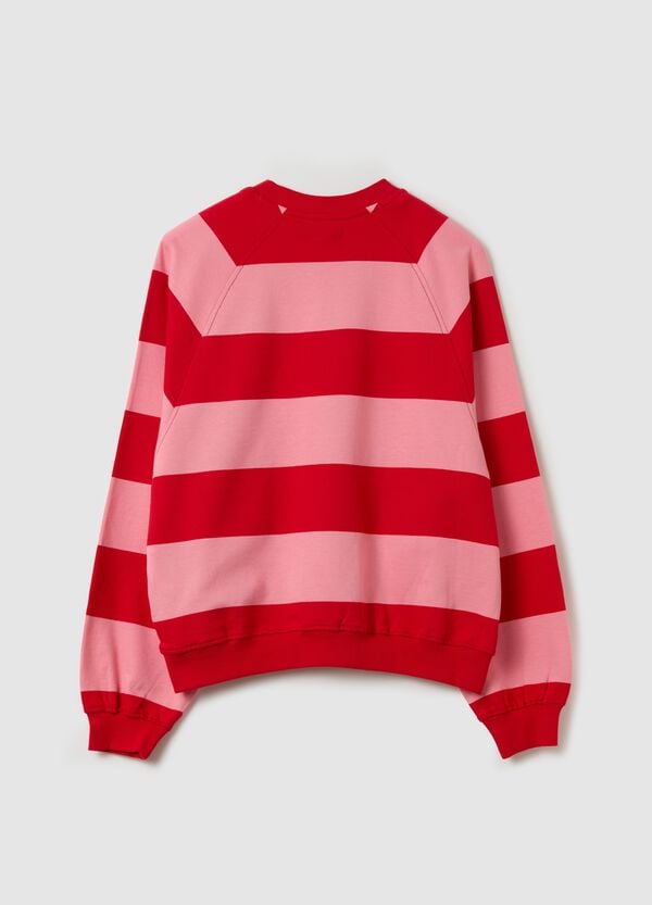 Ovs Felpa In French Terry A Righe E Ricamo "S"