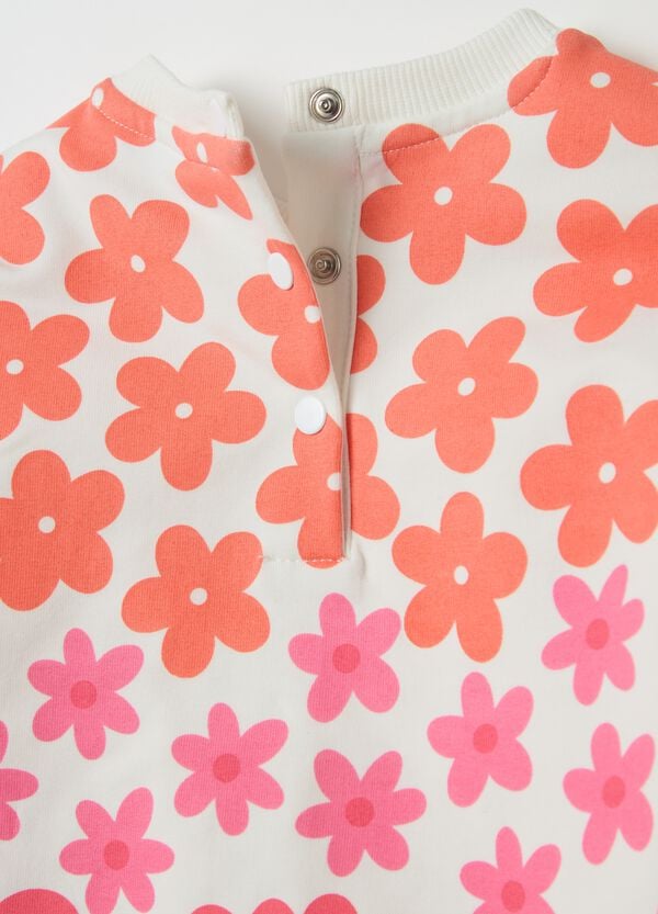 Ovs Felpa In French Terry Con Stampa Fiori