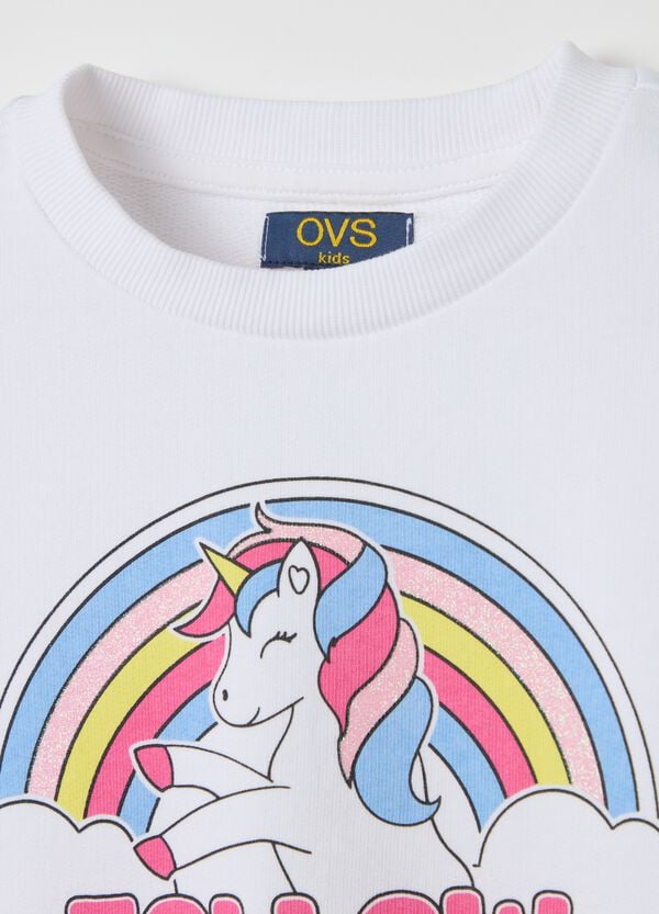 Ovs Felpa In French Terry Con Stampa Glitterata