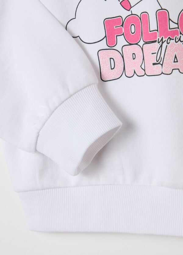 Ovs Felpa In French Terry Con Stampa Glitterata