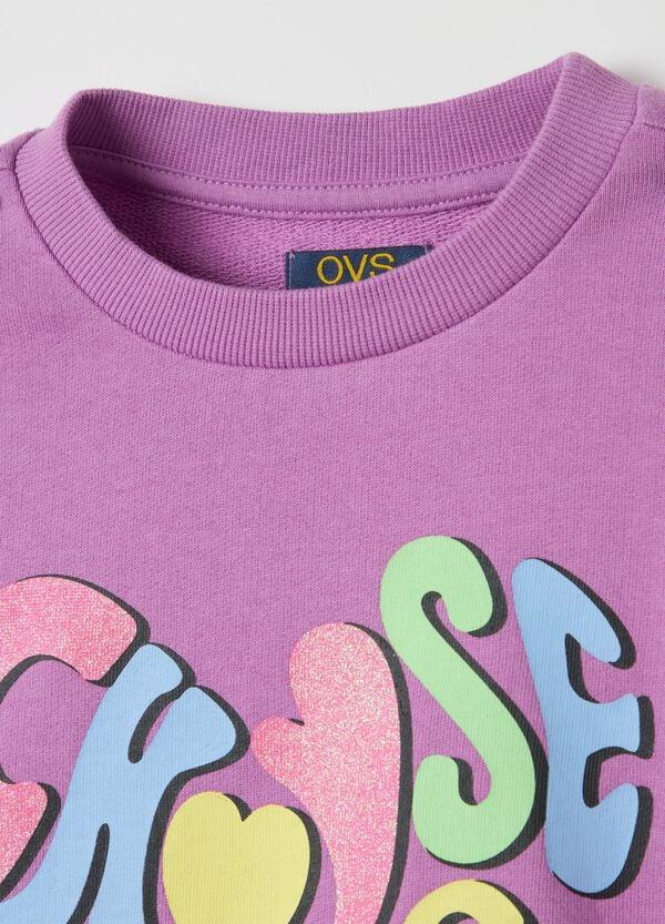 Ovs Felpa In French Terry Con Stampa Glitterata
