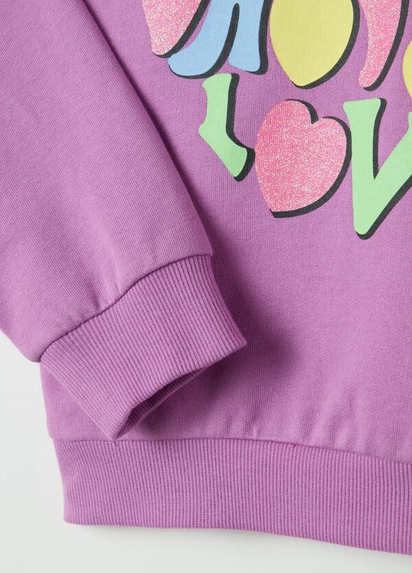 Ovs Felpa In French Terry Con Stampa Glitterata