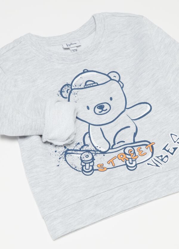 Ovs Felpa In French Terry Con Stampa Orsetto