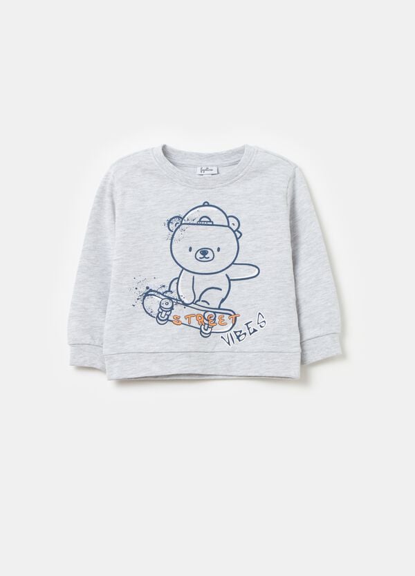 Ovs Felpa in French Terry con stampa orsetto