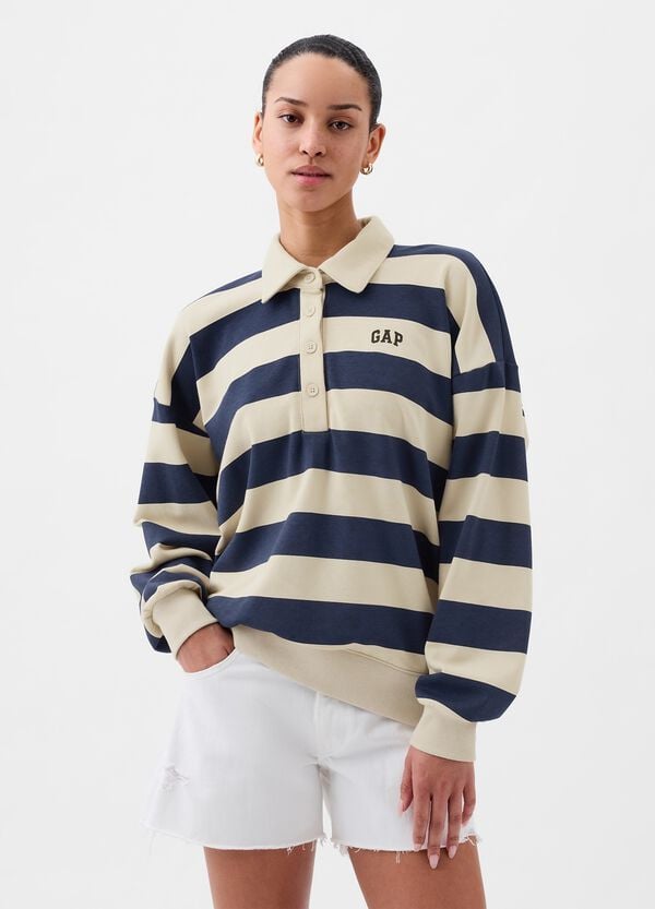 Ovs Felpa over a righe con scollo a polo