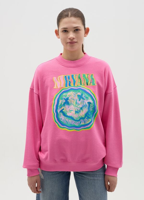 Ovs Felpa Over Con Stampa Nirvana