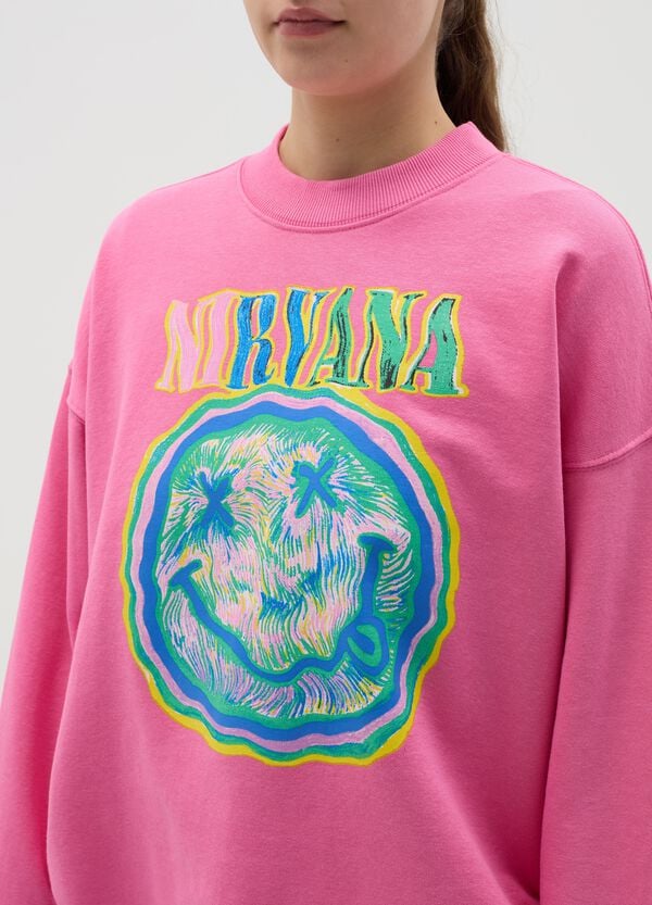 Ovs Felpa Over Con Stampa Nirvana