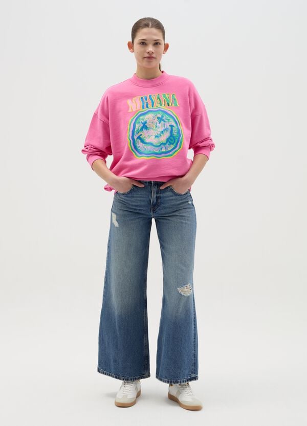 Ovs Felpa over con stampa Nirvana